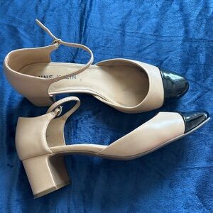 Anne Klein Beige and Black Block Heels
